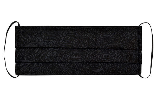 Civvy Face Mask (Pleated) - Black Sea - Handmade by Pandemonium Millinery Seattle, WA USA