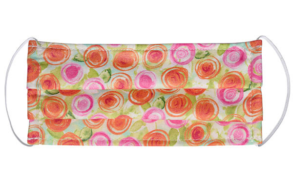 Civvy Face Mask (Pleated) - Field Day in Pink - Handmade by Pandemonium Millinery Seattle, WA USA