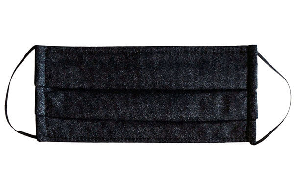 Civvy Face Mask (Pleated) - Graphite - Handmade by Pandemonium Millinery Seattle, WA USA