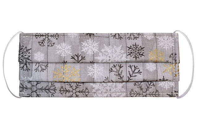 Men's Civvy Face Mask (Pleated) - Seattle Snowflake Holiday Collection - Handmade Pandemonium Millinery Seattle WA USA