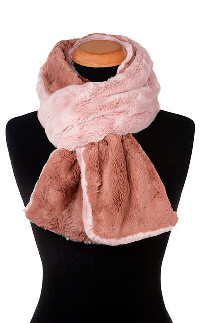 Classic Scarf | Frosted Cedar Faux Fur with Copper River  | Handmade in the USA by Pandemonium Millinery