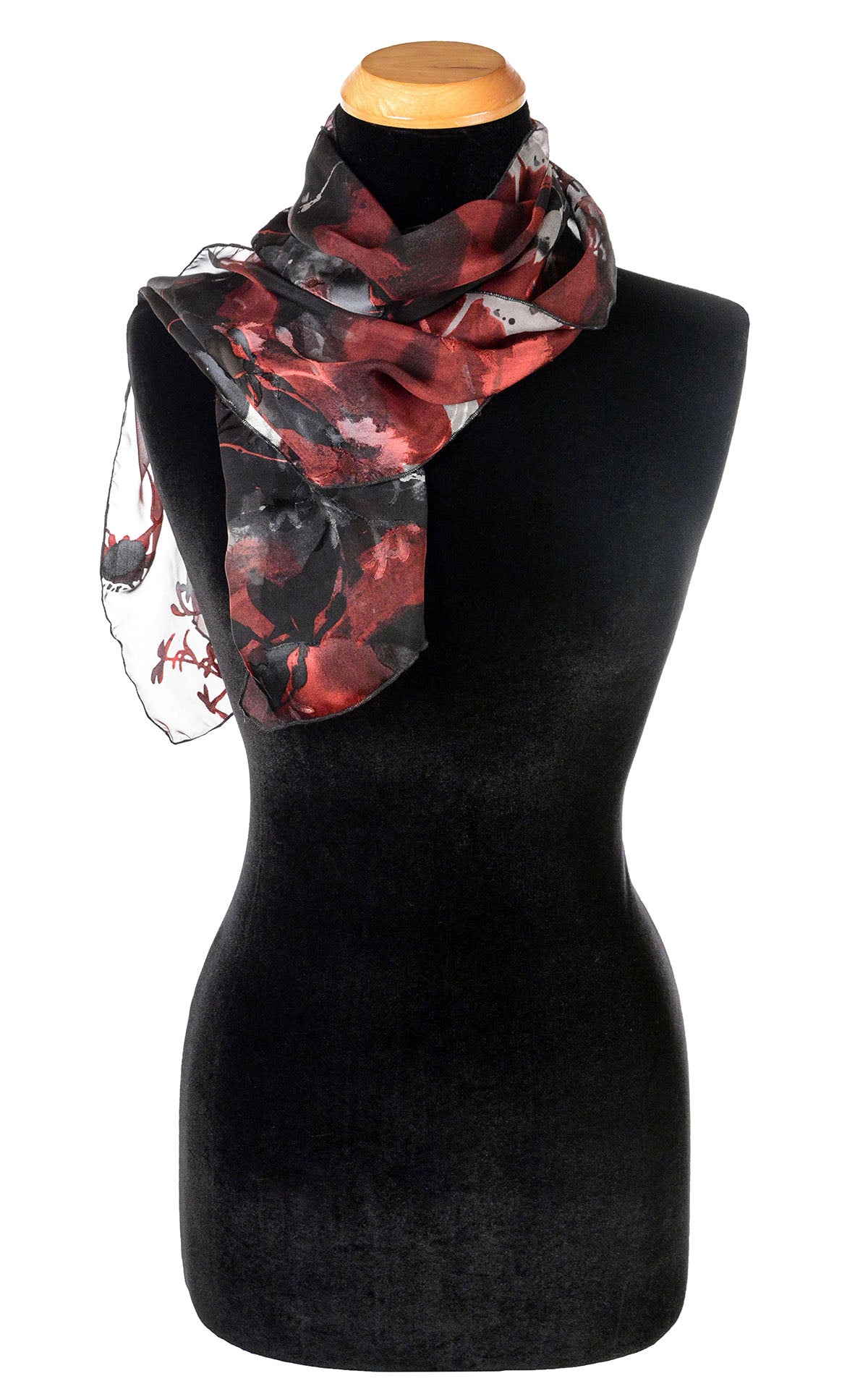 Women's Garden Path Skinny Scarf in Poppy | Handmade in Seattle WA | Pandemonium Millinery