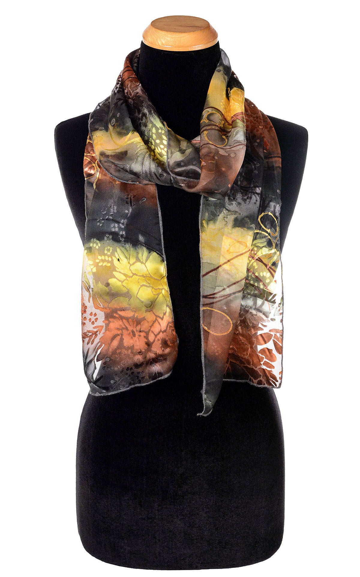 Women's Garden Path Classic Skinny Scarf in Tiger Lily | Handmade in Seattle WA | Pandemonium Millinery