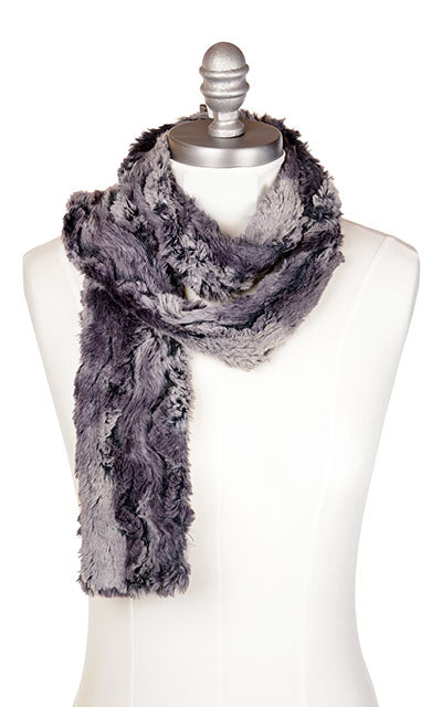 Men's Classic Skinny Scarf |  Muddy Waters Brown Faux Fur | Handmade in the USA by Pandemonium Seattle