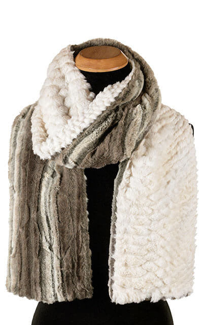 Women's Classic Standard Scarf in Willows Grove Plush Faux Fur with Falkor | Handmade in Seattle WA | Pandemonium Millinery