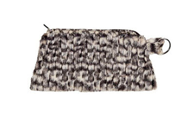 Coin Purses in Cobblestone Faux Fur Handmade in US by Pandemonium Seattle