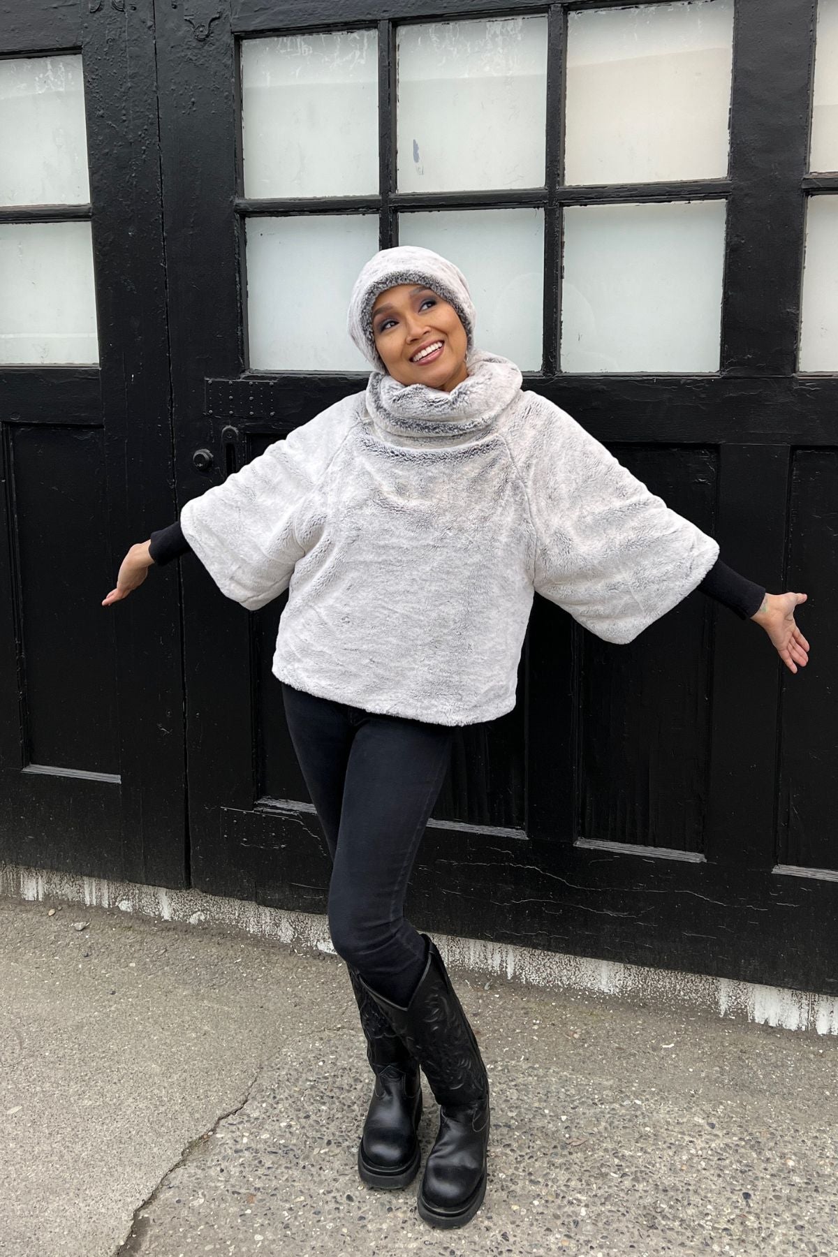 Sweater Top | Frosted Juniper Faux Fur | Handmade in the USA by Pandemonium Millinery