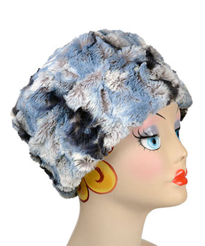 Cuffed Pillbox | Rainier Sky Luxury Faux Fur | Handmade in the USA by Pandemonium Seattle