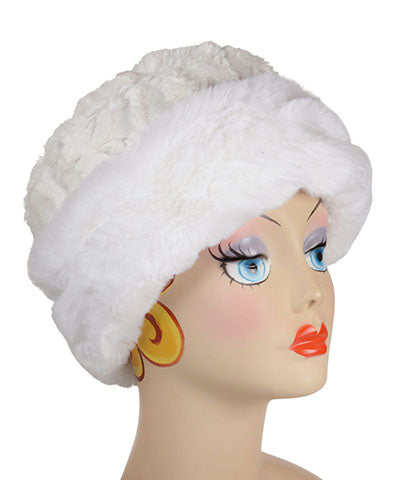 Royal Opulence Cuffed Pillbox in Heavenly with Cuddly Ivory. Handmade by Pandemonium Seattle.