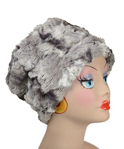 Cuffed Pillbox | White Water Luxury Faux Fur | Handmade in the USA by Pandemonium Seattle