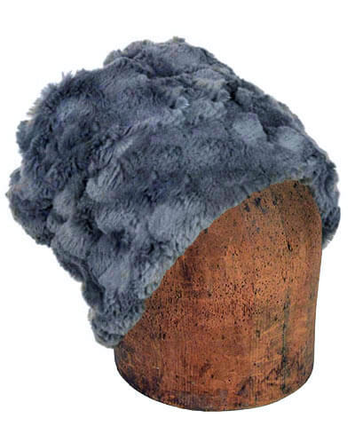 Men's Cuffed Pillbox | Cuddly Faux Fur in Slate | handmade Seattle, WA USA by Pandemonium Millinery