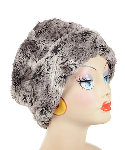  Cuffed Pillbox | Seattle sky gray  Faux Fur | Handmade USA by Pandemonium Seattle