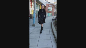 Video Demo of Long Cape | Cuddly Black Faux Fur | Handmade in Seattle WA USA by Pandemonium Millinery