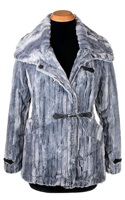 Dietrich Coat - Luxury Faux Fur in Glacier - by Pandemonium Millinery