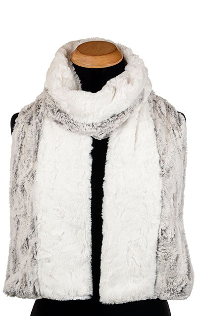 Dual Tone Classic Scarf Two Tone Khaki and Cuddly Ivory Handmade In Seattle by Pandemonium Seattle