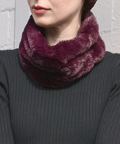 Ear / Neck Cozy - Royal Opulence Faux Furs (Merlot - Limited Availability) (Wholesale)