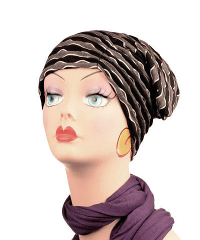 Slouchy Edith Turban Hat - Black and White! Solar and Lunar Eclipse