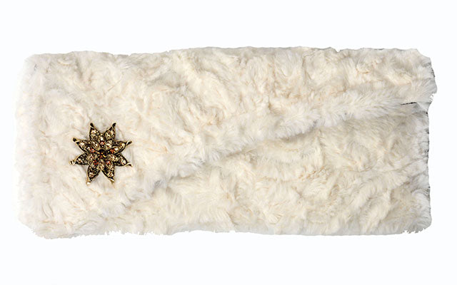 Envelope Clutch with Rhinestone Brooch  - Luxury Faux Fur Pearl Handbag Pandemonium Millinery