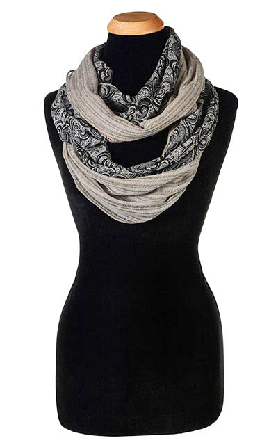 Accessories  Double Plush Velour Infinity Scarf With Sherpa Black