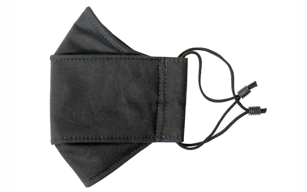 Pop-Up Face Mask - Carbon Cotton - Handmade by Pandemonium Millinery Seattle, WA USA