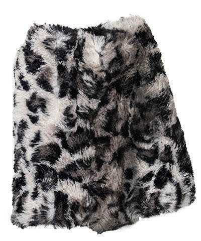 Men's Fingerless Texting Gloves | Luxury Faux Fur Savannah Cat in Gray | Handmade Pandemonium Millinery Seattle WA USA