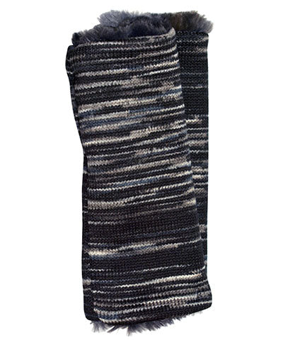Men's Fingerless Gloves | Sweet Stripes in Blackberry Cobbler lined Skye | Handmade by Pandemonium Millinery Seattle, WA USA