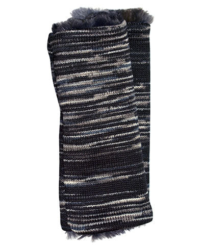 Men's Fingerless Gloves | Sweet Stripes in Blackberry Cobbler lined Highland Skye | Handmade by Pandemonium Millinery Seattle, WA USA