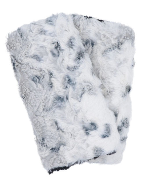 Fingerless / Texting Gloves, Reversible - Luxury Faux Fur in Snow Bird (Limited Availability)