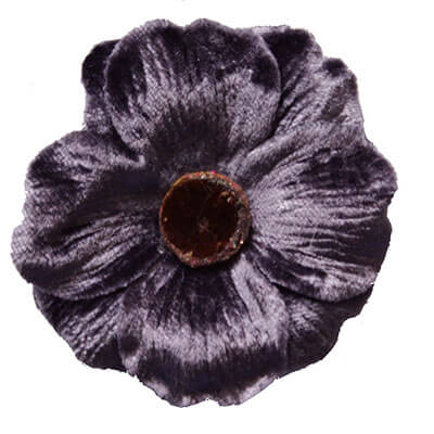 Small Velvet Flower Brooch in Periwinkle | Pandemonium Millinery