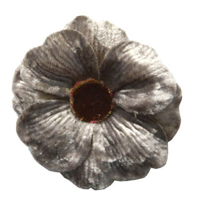 Small Velvet Flower Brooch in Taupe | Pandemonium Millinery
