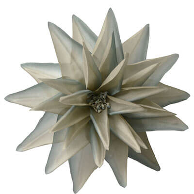 Flower Trim Starburst in Green and Beige | Pandemonium Millinery