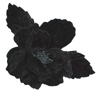 Velvet Flower Brooch in Black | Pandemonium Millinery