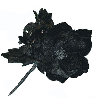 Women&#39;s Black Velvet Bouquet Pin | Assembled in Seattle WA | Pandemonium Millinery