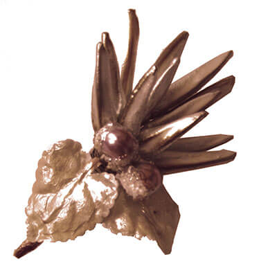 Vintage Resin Pine Needle Pin in Copper | Pandemonium Millinery