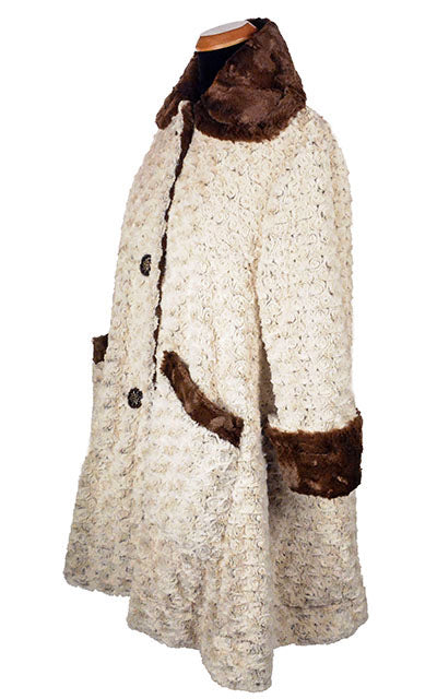 Garland Swing Coat - Luxury Faux Fur in Rosebud Brown with Cuddly Fur in Chocolate (Limited Availability)