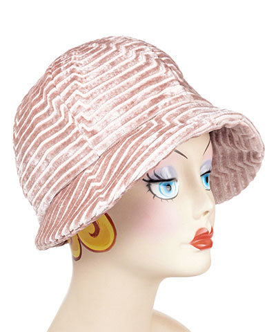 Grace Style 1920s Cloche in Chenille in Cherry Blossom with No Band | By Pandemonium Millinery | Seattle WA USA