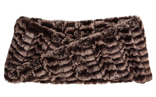 Women's Headband in Luxury Faux Fur 8MM in Black and White - Handmade in Seattle WA USA