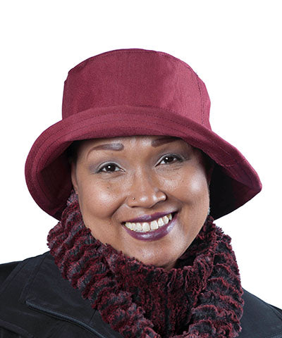 Hollie Bucket Hat Model | Cordura in Chocolate | Handmade in Seattle WA | Pandemonium Millinery