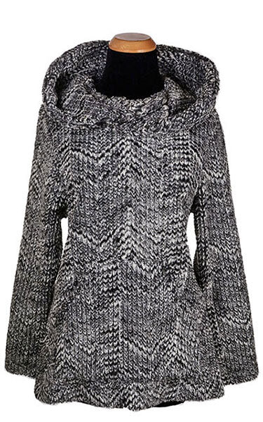 Hooded Lounger - Cozy Cable in Ash Faux Fur