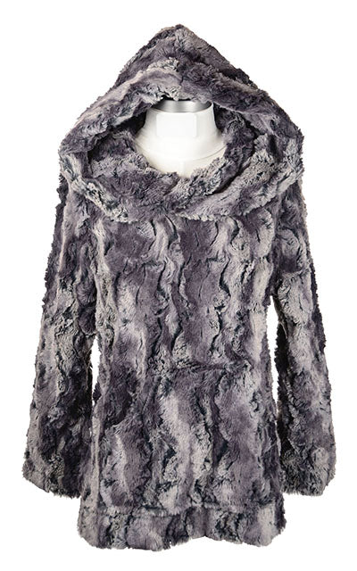 Hooded Lounger - Luxury Faux Fur in Muddy Waters