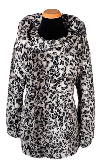 Hooded Lounger Savannah Cat in Gray Luxury Faux Fur | Handmade in Seattle WA USA | Pandemonium Millinery