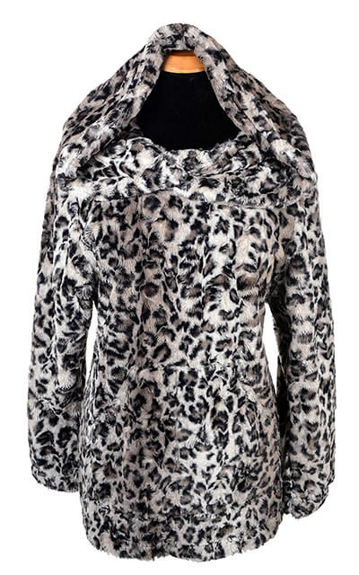 Hooded Lounger Savannah Cat in Gray Luxury Faux Fur | Handmade in Seattle WA USA | Pandemonium Millinery