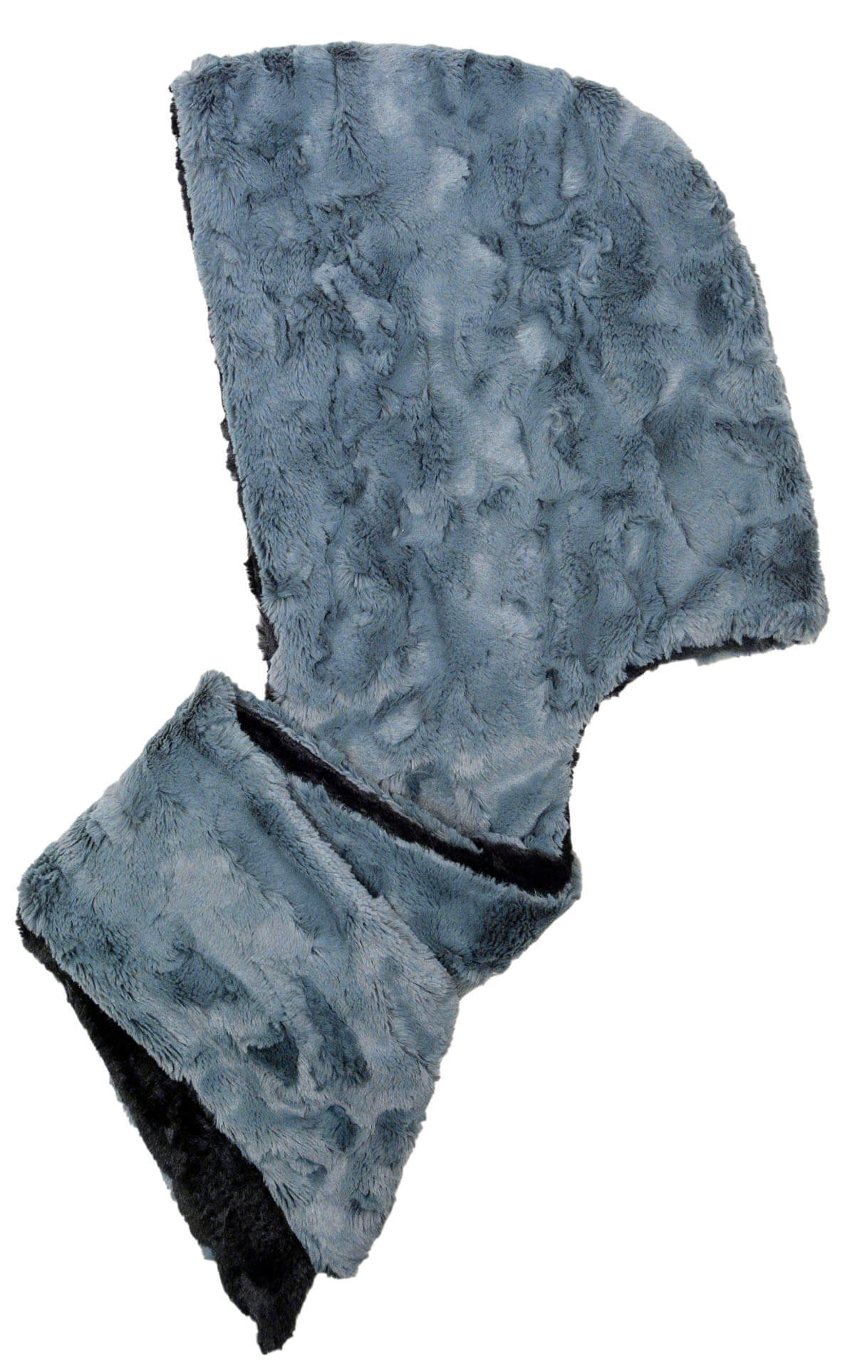 Hoody Scarf Cuddly Faux Fur in Ivory with Chocolate - made in Seattle, WA