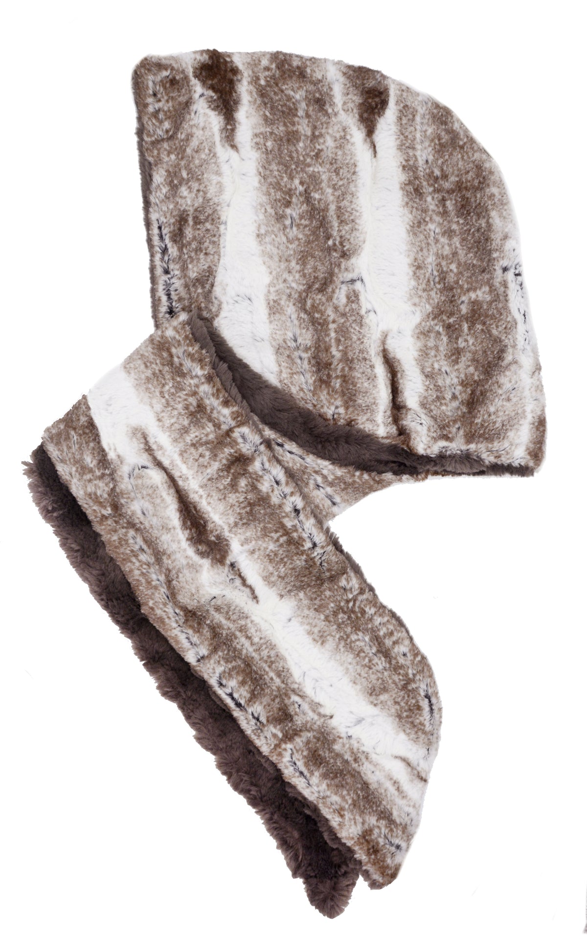 Hoody Scarf - Luxury Faux Fur in Birch with Cuddly Fur