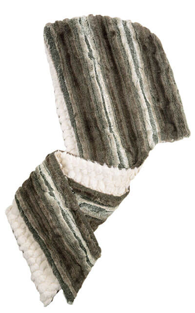 Hoody Scarf in Willows Grove Faux Fur with Falkor, reversible - Handmade in Seattle, WA