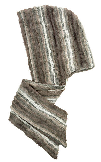 Hoody Scarf in Willows Grove Faux Fur - Solid - Handmade in Seattle, WA