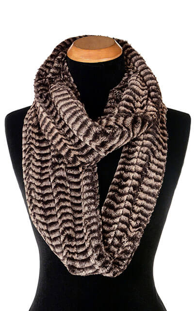 Infinity Scarf Luxury Faux Fur in 8mm Sepia by Pandemonium Millinery