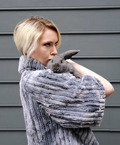 Sweater Top - Luxury Faux Fur in Glacier Bay