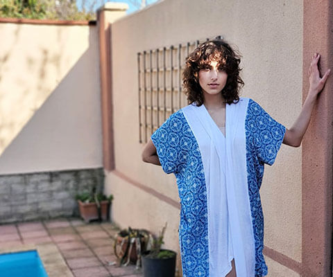 Women's Caftan in Mayan Batik with Milky Way | Handmade in Seattle WA | Pandemonium Millinery