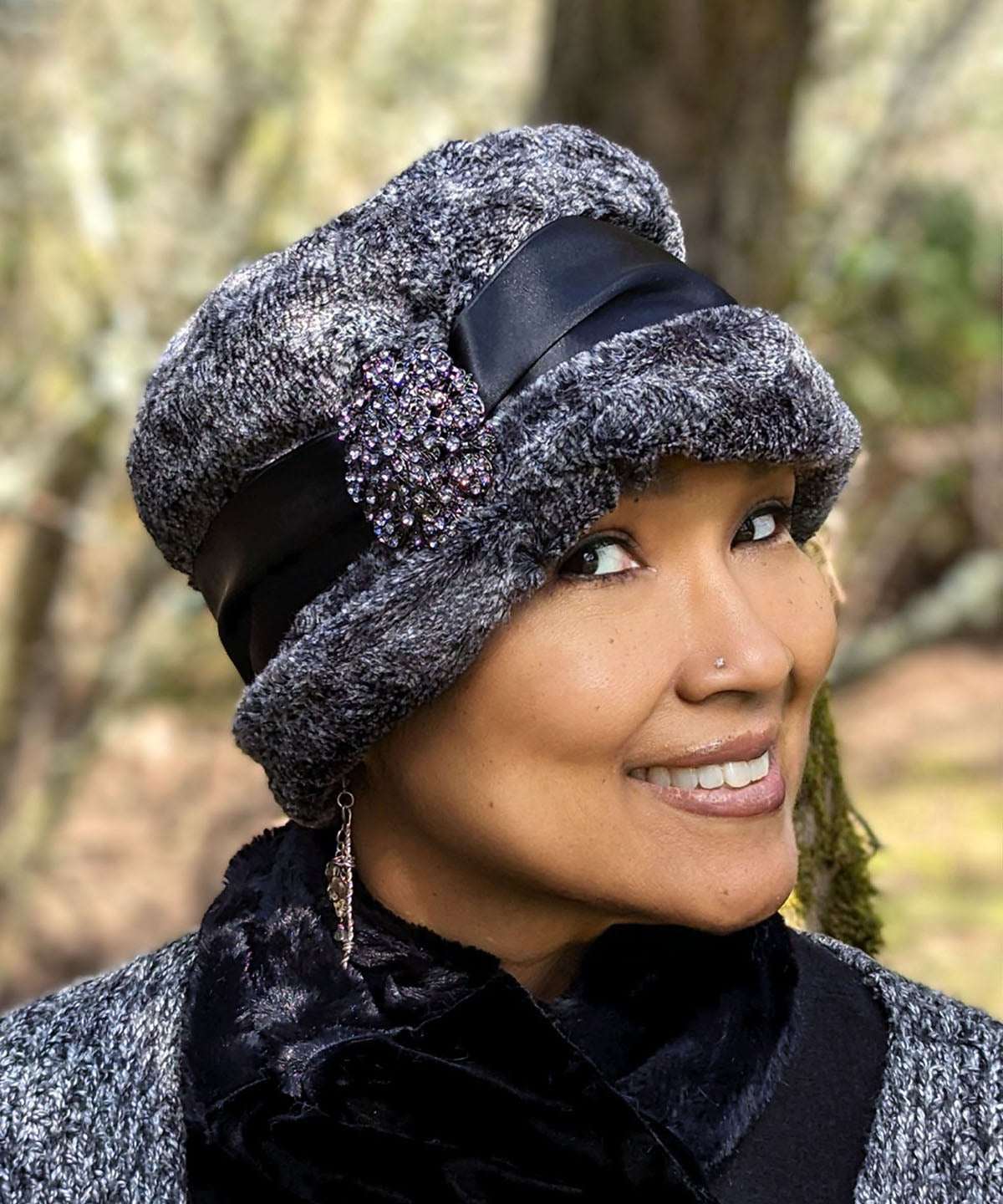 Black cheap cloche hat